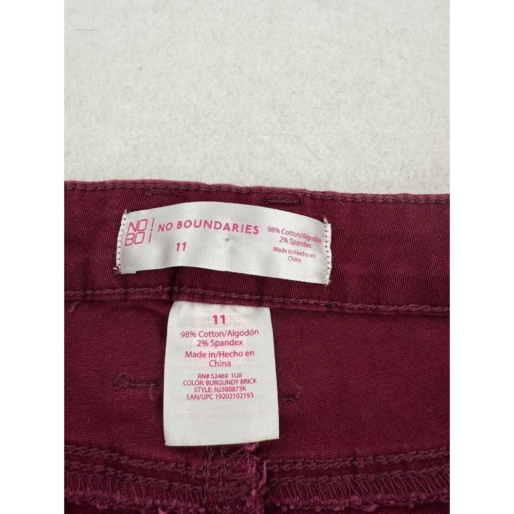 Nobo No Boundaries Skinny High Burgundy Rise Jeans Jr‎ Size 11 - Picture 4 of 5